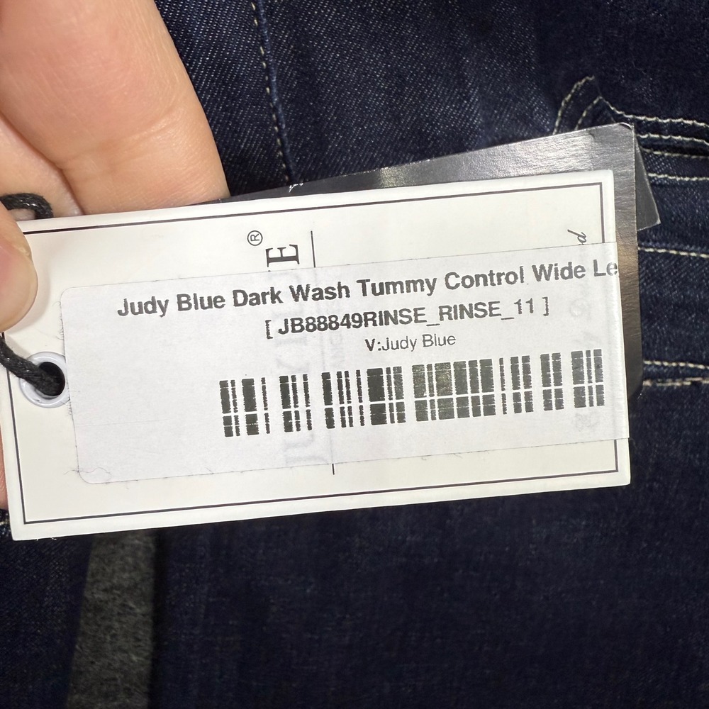 New With Tags Judy Blue High Waist Retro Wide Leg Jeans Dark Wash Size 11‎ - Picture 12 of 14